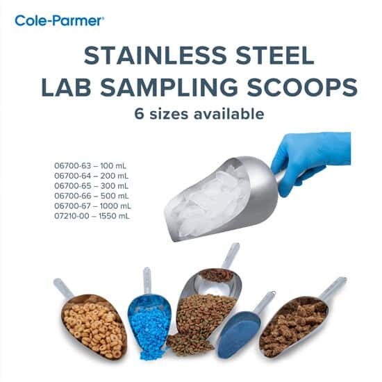 Cole-Parmer? Lab Sampling Scoops, Stainless Steel - Cole-Parmer